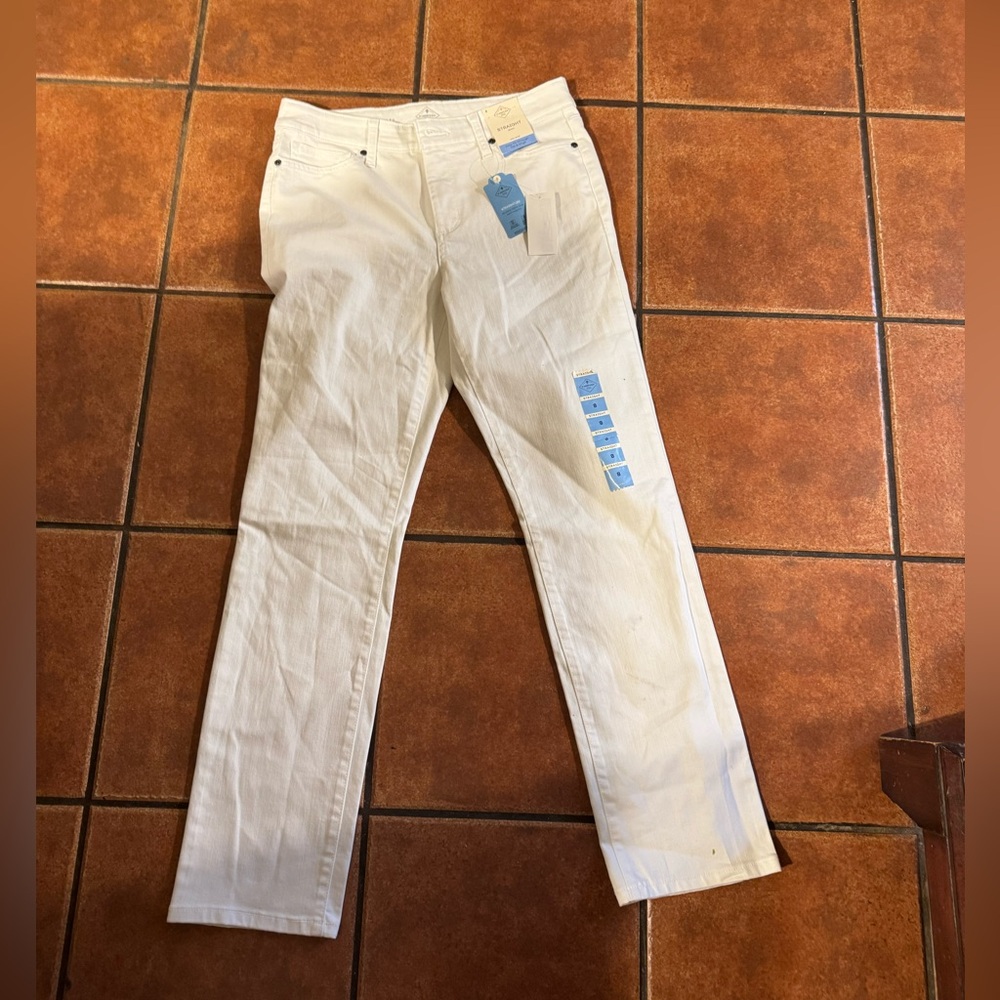 St. John's Bay Cream Straight Leg Jeans